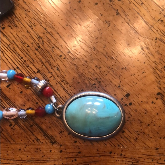 Colorful turquoise beaded necklace - Picture 2 of 3